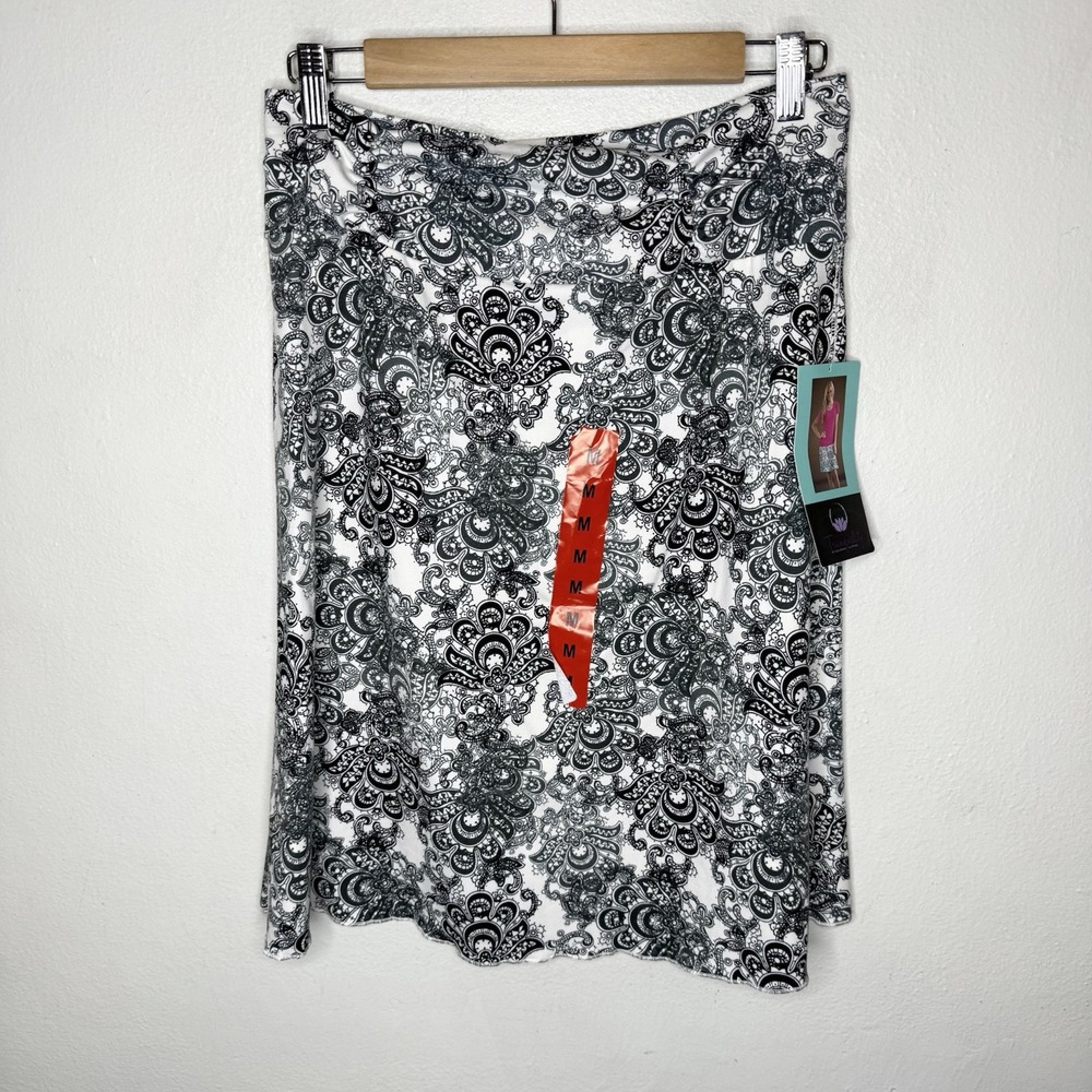 New Tranquility‎ Black And White Mini Skirt Womens Medium Stretch Athleisure